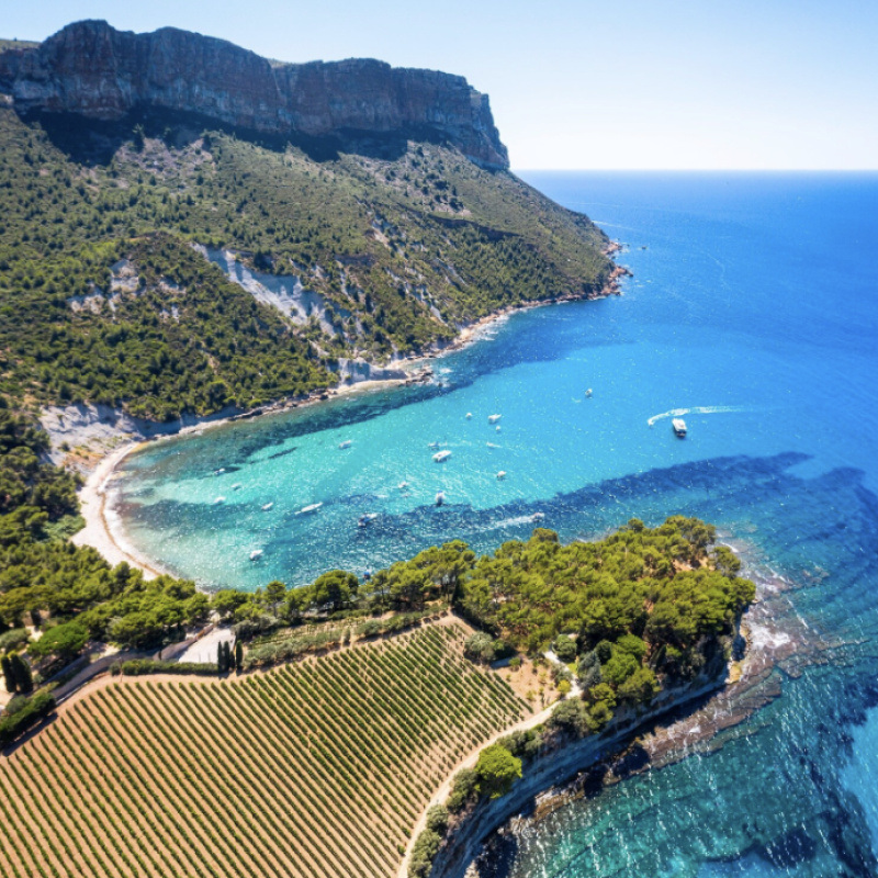 plage de Corton vue au drône Plage à Cassis